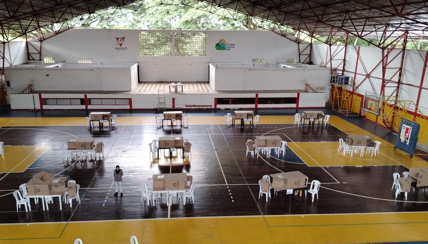 Un puesto de votación en el Valle del Cauca