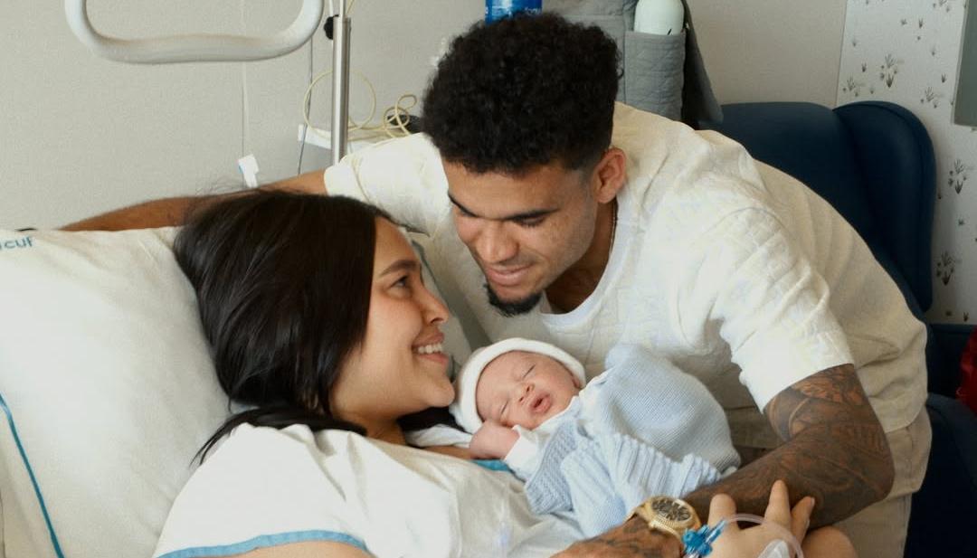Luis Díaz, su esposa Geraldine Ponce y su hijo Fernando.