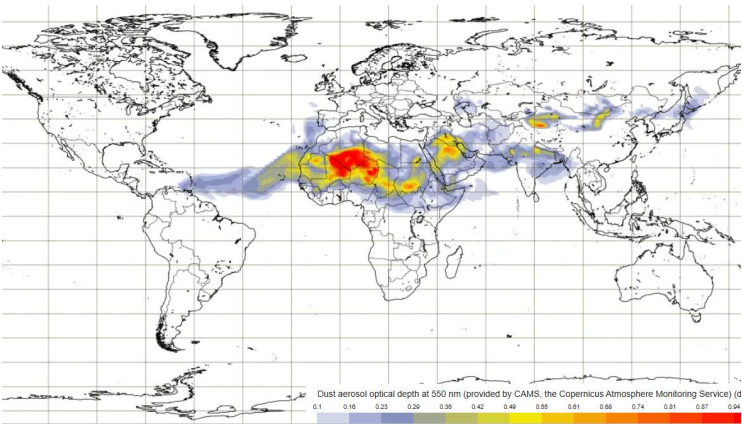 Mapa que ubica el fenómeno atmosférico. 