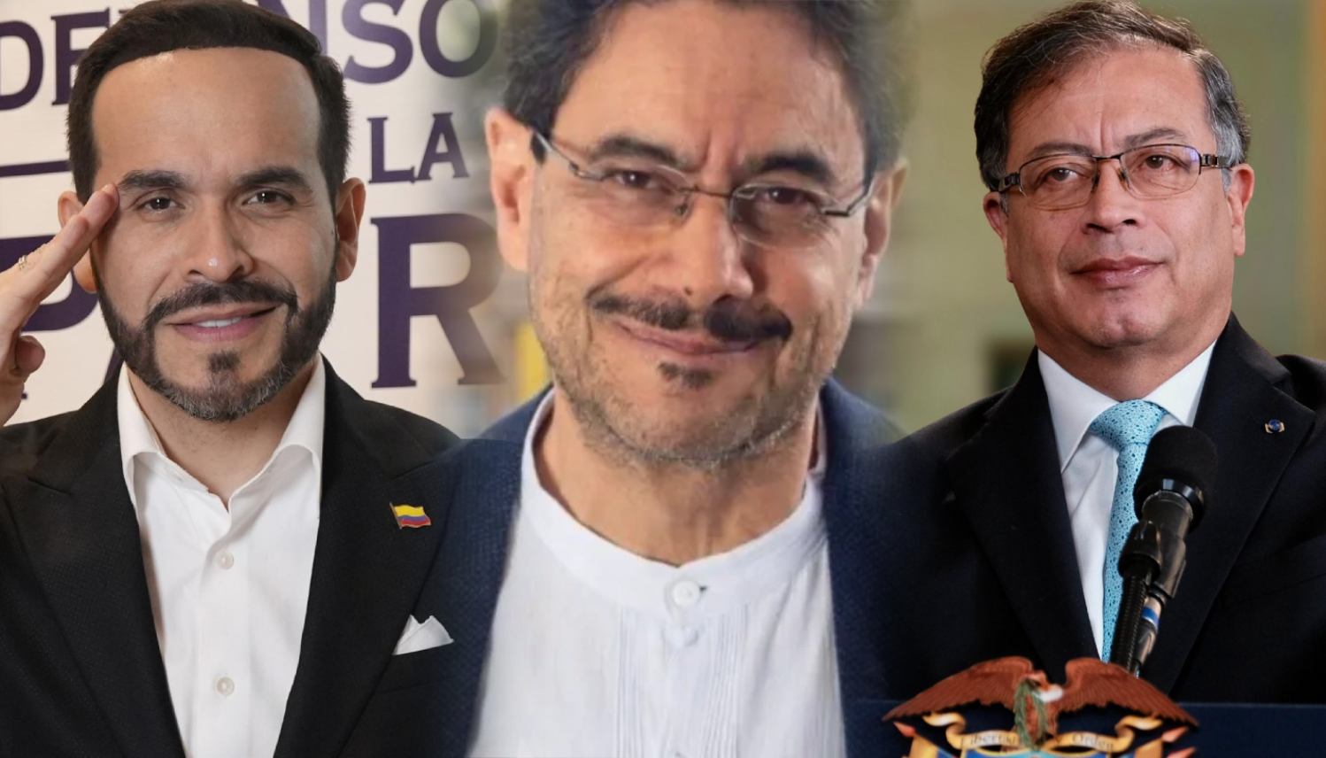 Abelardo De La Espriella, Iván Cepeda y el Presidente Gustavo Petro.