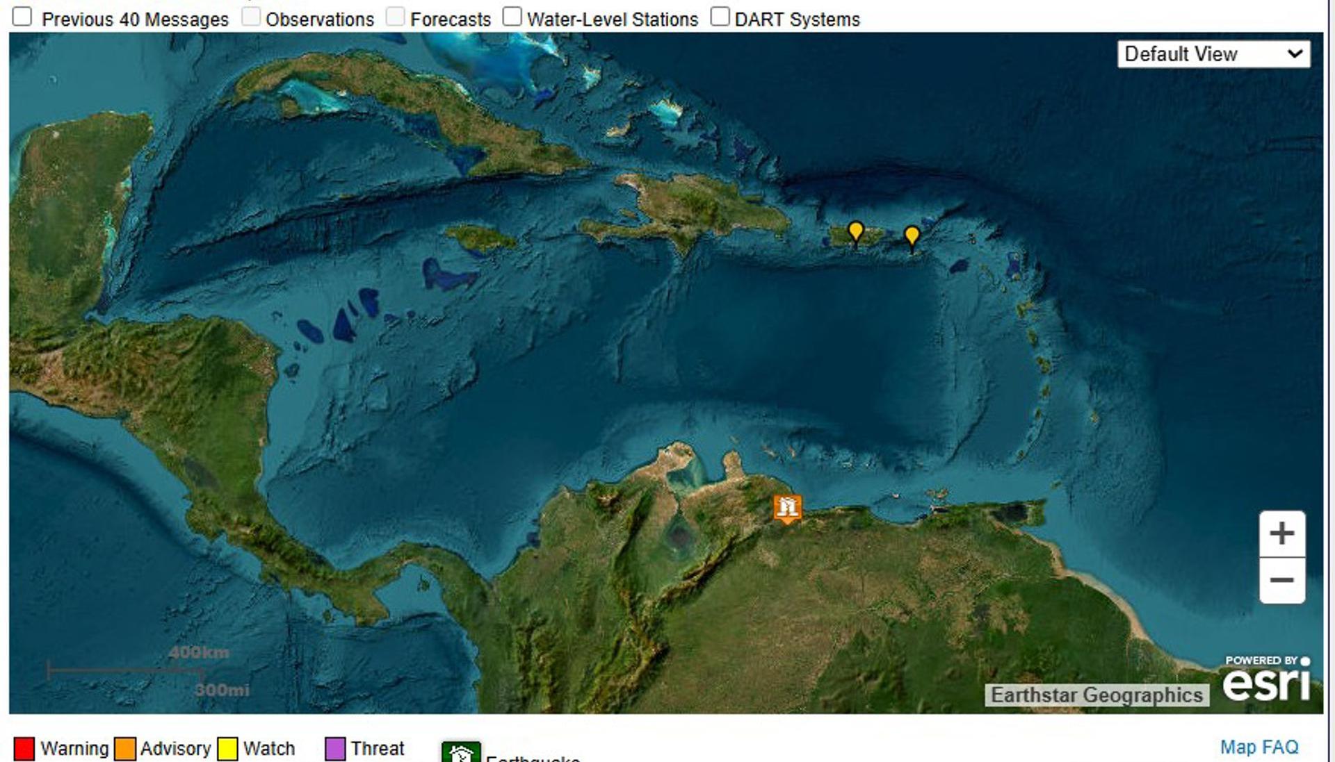 Alerta de tsunami para parte del Caribe. 