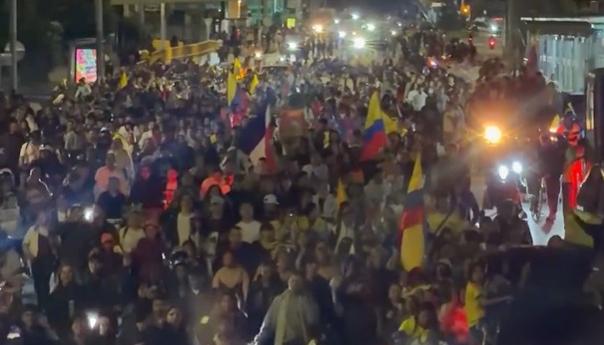 Imagen de la protesta en Bogotá.