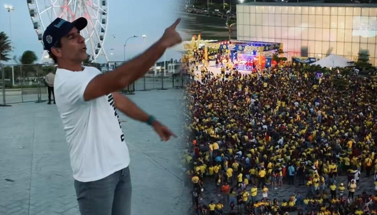 El Alcalde Alex Char y el Fan Zone del Malecón.