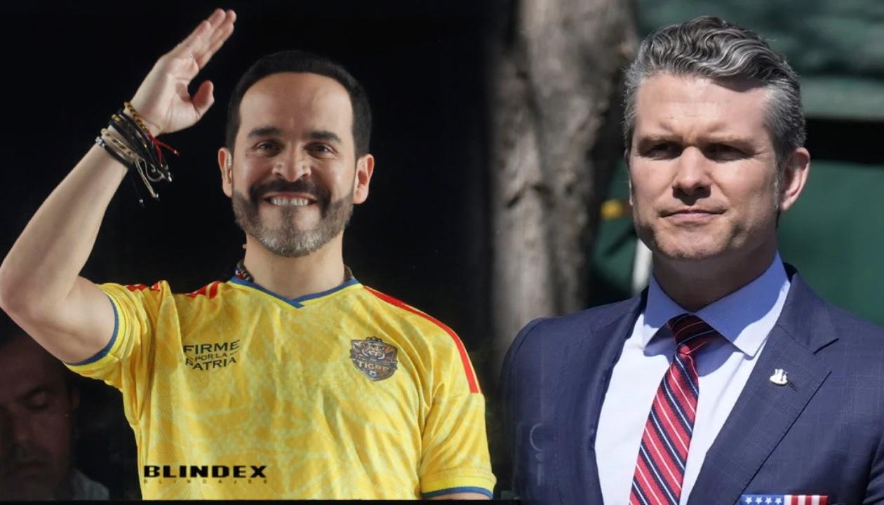 El Presidente electo Abelardo De La Espriella y el secretario de Guerra de Estados Unidos, Pete Hegseth.