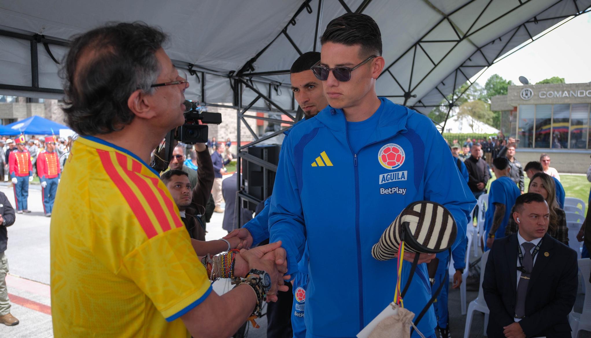 El Presidente de la República, Gustavo Petro y James Rodríguez.