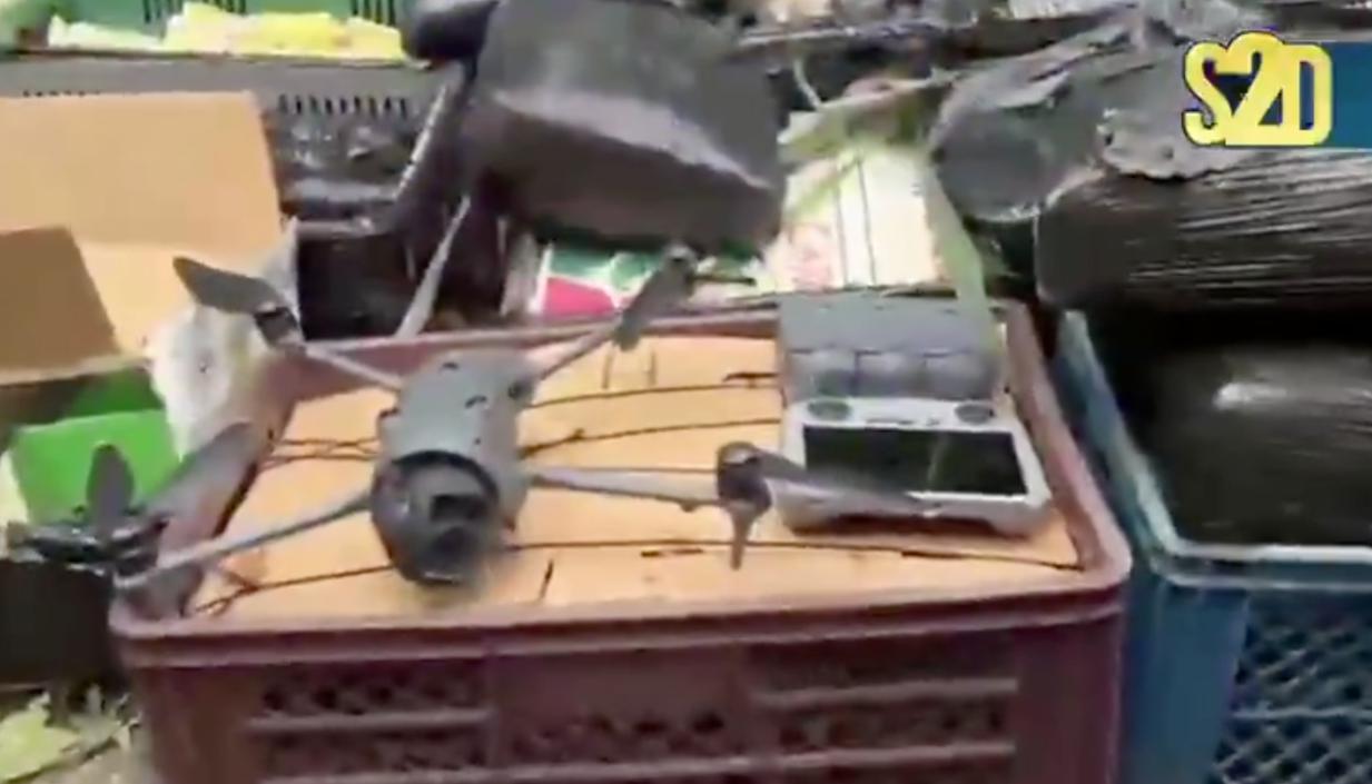 Drones incautados por parte de la Policía y el Ejército. 