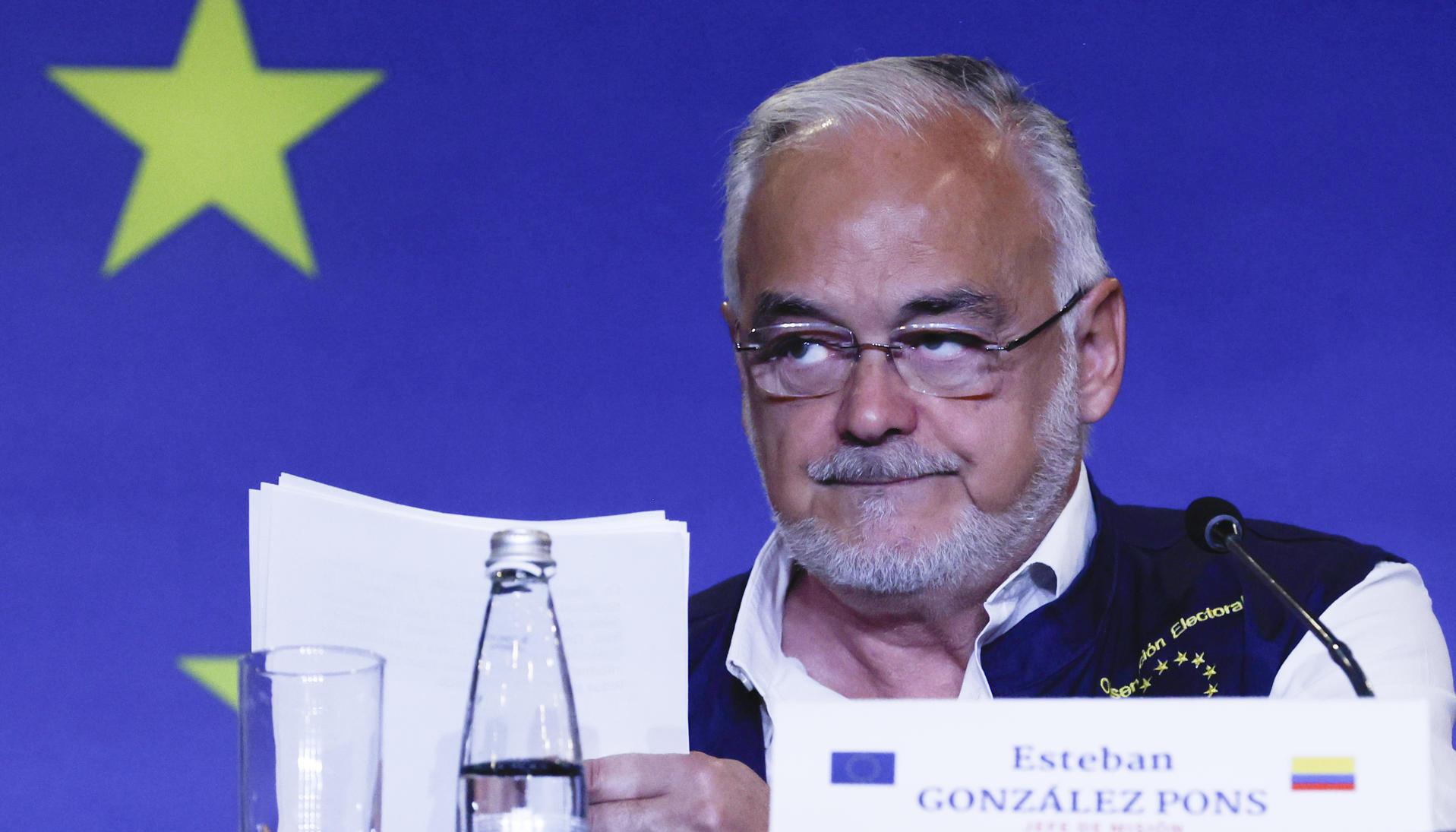 El jefe de la Misión de Observación Electoral de la Unión Europea en Colombia 2026, Esteban González Pons.