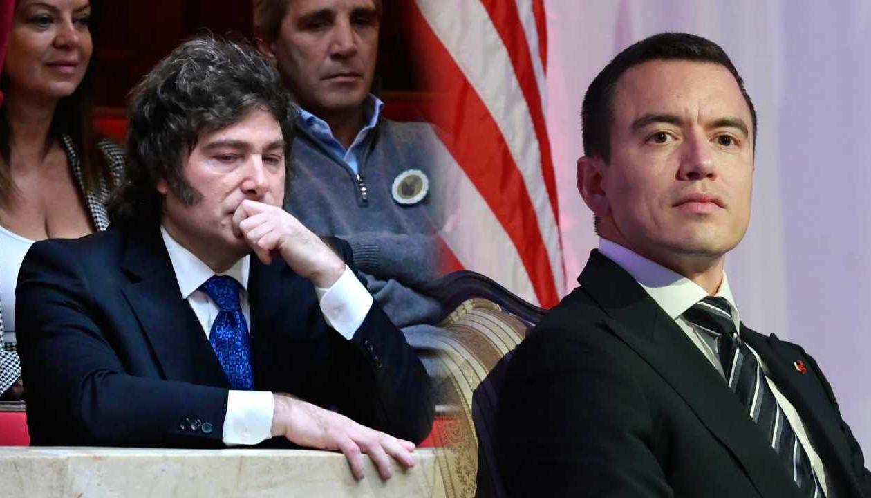 Javier Milei, presidente de Argentina, y Daniel Noboa, presidente de Ecuador. 