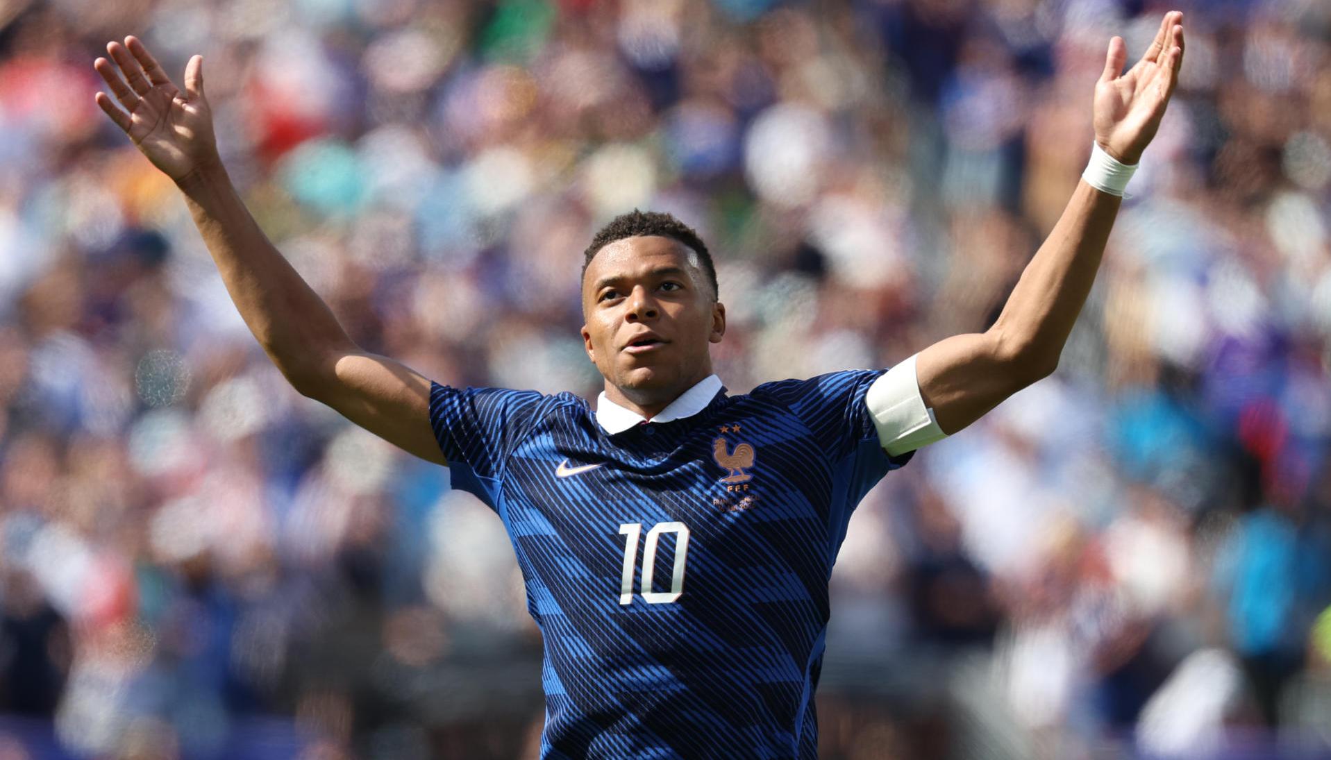 Kylian Mbappé, celebra su primer gol en el Mundial 2026.