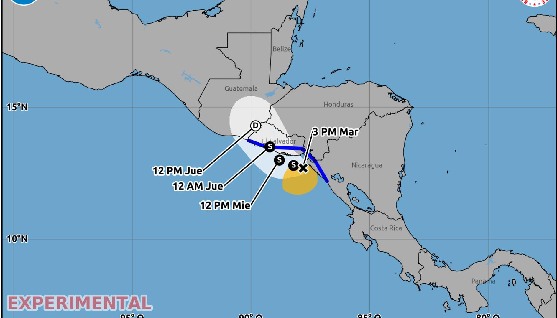 La zona costera de El Salvador será "la más afectada" por la tormenta tropical Cristina