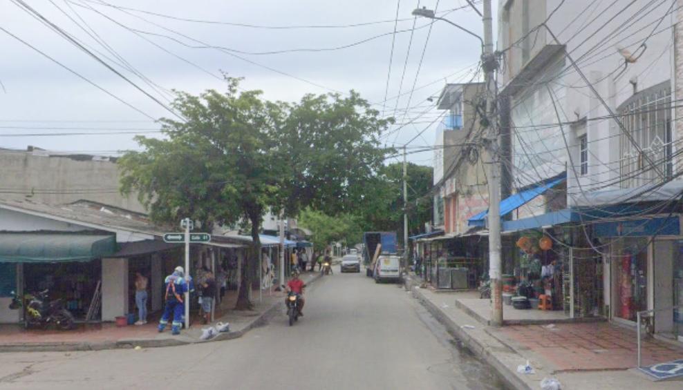 Sector de la calle 61 con carrera 18, donde se presentó el ataque a bala en Las Moras. 