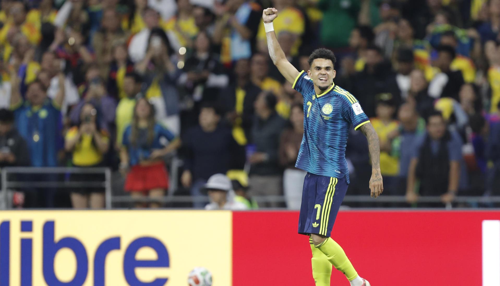 Luis Díaz celebra su gol este miércoles.