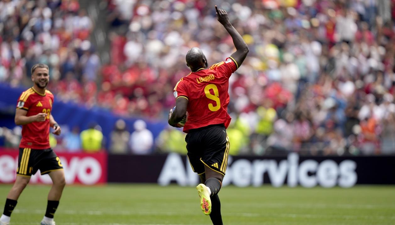 La celebración de Lukaku.