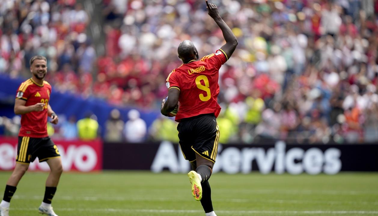 La celebración de Lukaku.