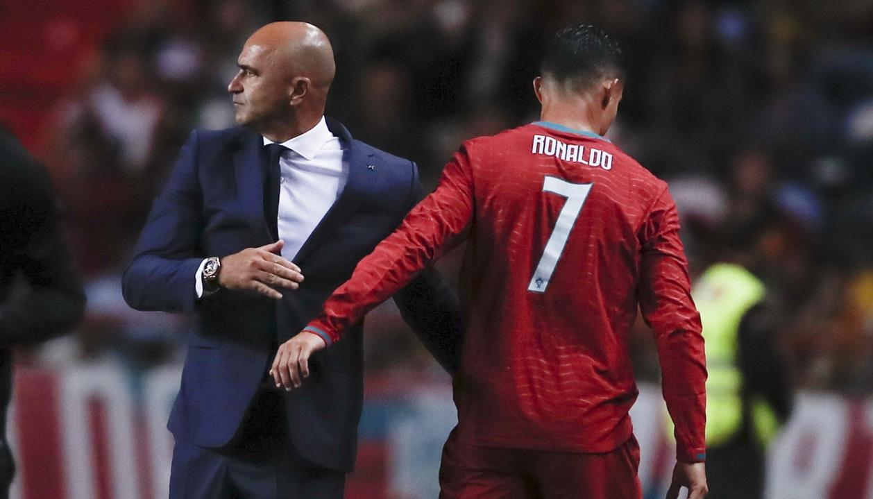 El seleccionador de Portugal, el español Roberto Martínez, y Cristiano Ronaldo.