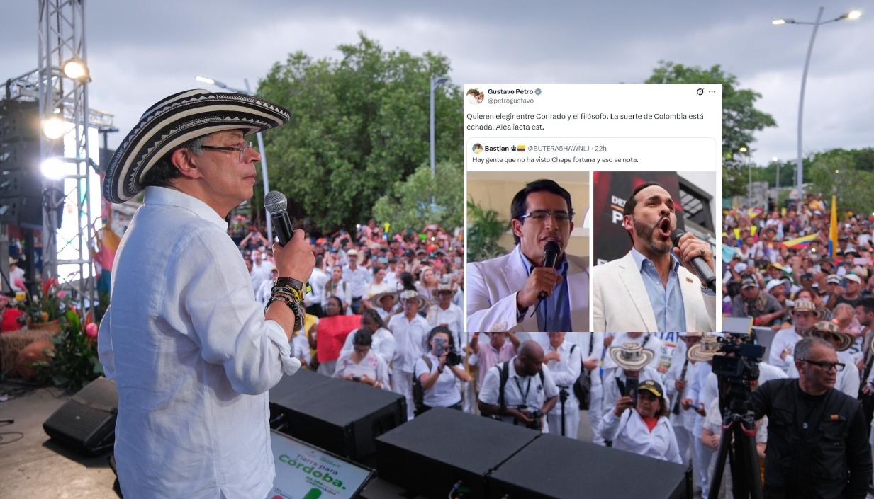 El Presidente Gustavo Petro y el trino que publicó.