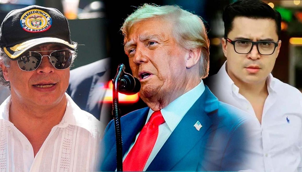 Gustavo Petro, Donald Trump y el activista Beto Coral.
