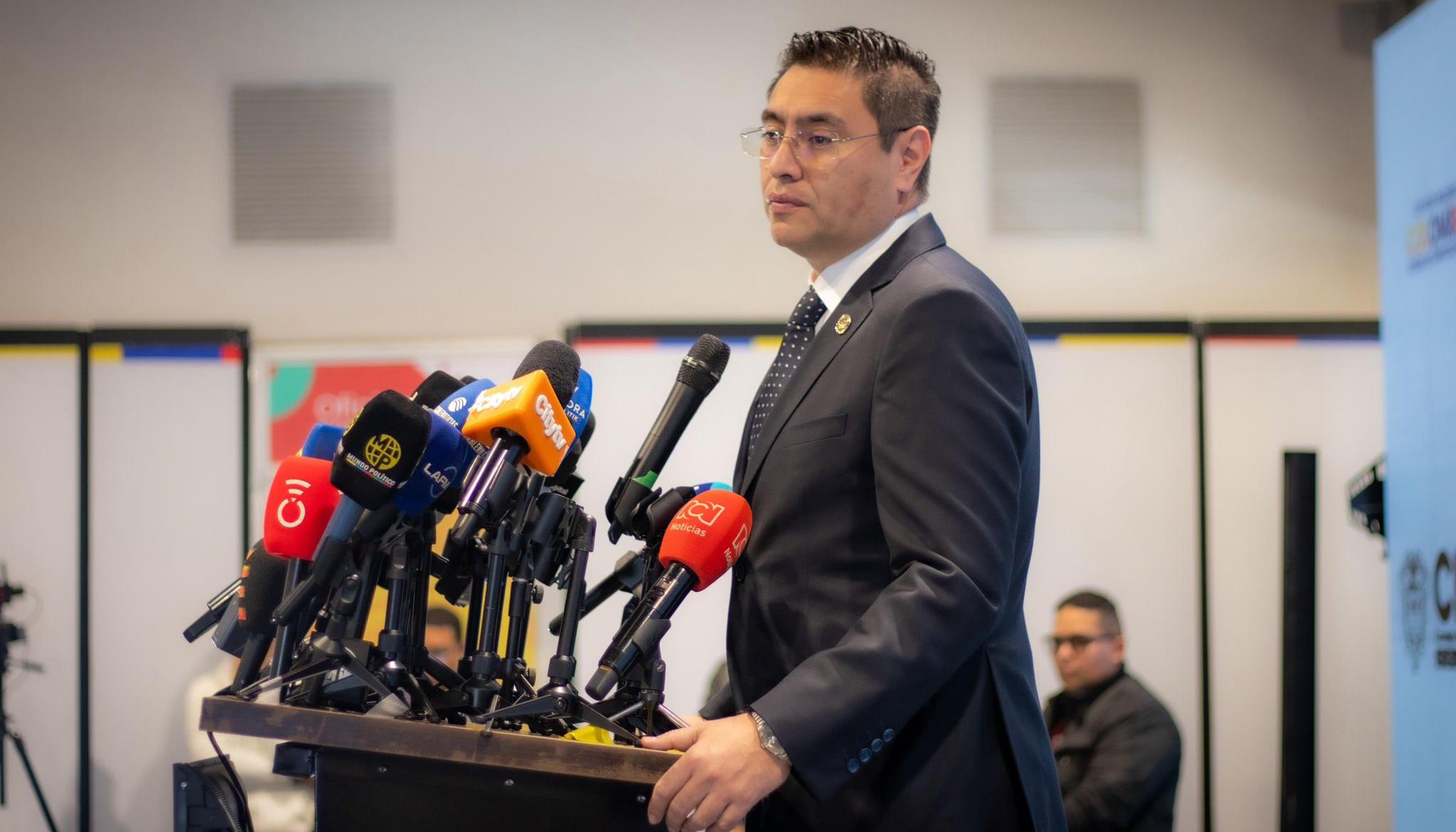 El presidente de Consejo Nacional Electoral de Colombia (CNE), Cristián Quiroz.