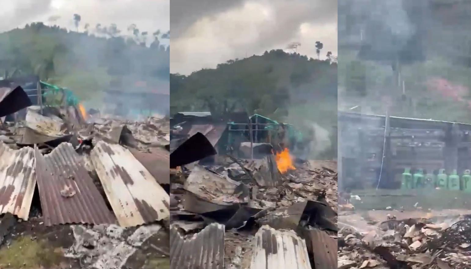 Incendio de dos viviendas en Remedios, Antioquia. 