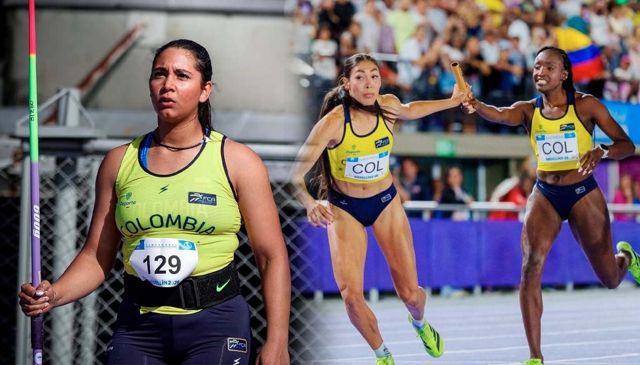 Valentina Barrios y María Alejandra Rocha en un relevo