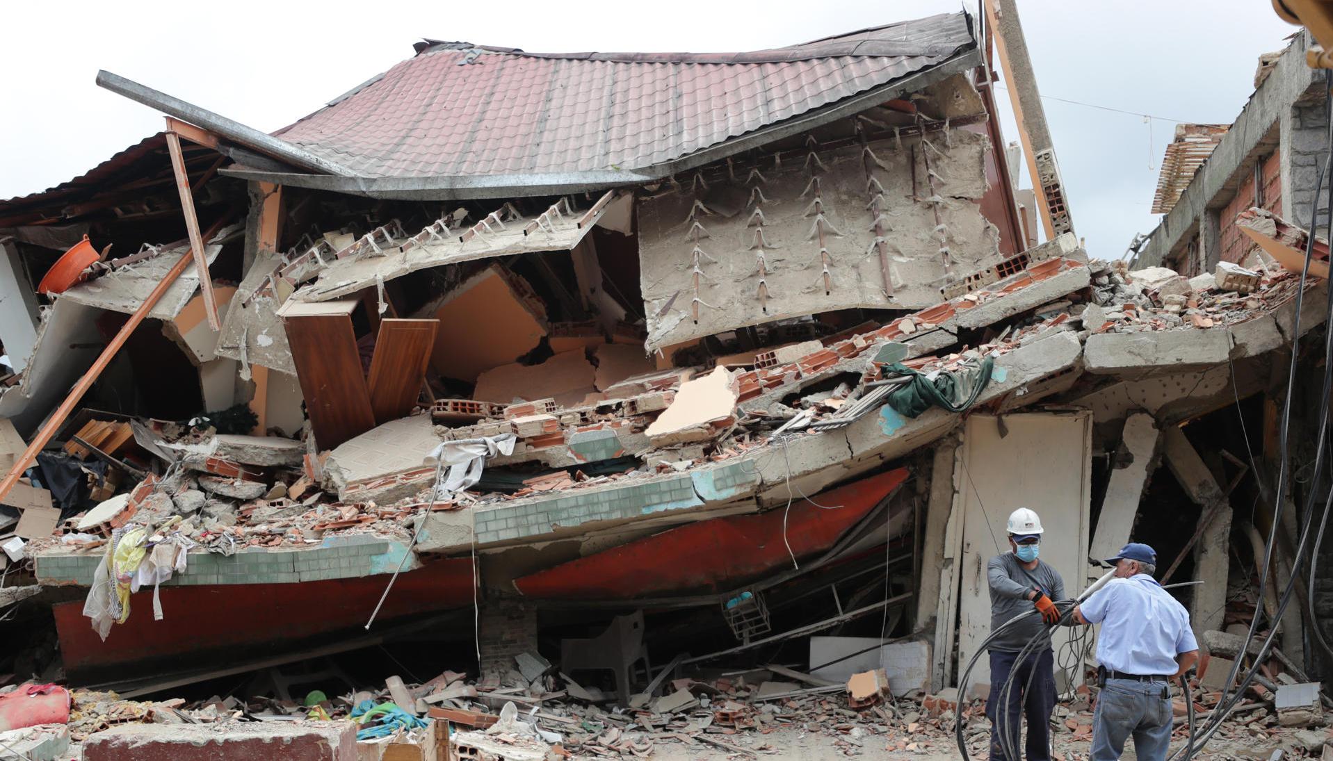 Una zona afectada por los terremotos del pasado miércoles.