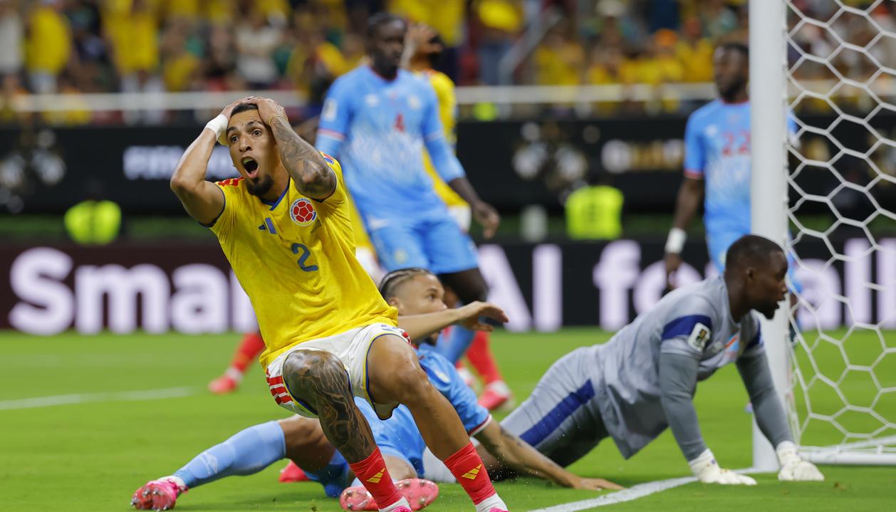 Daniel Muñoz, autor del gol del triunfo de Colombia, tuvo otra opción de anotar comenzando el partido.