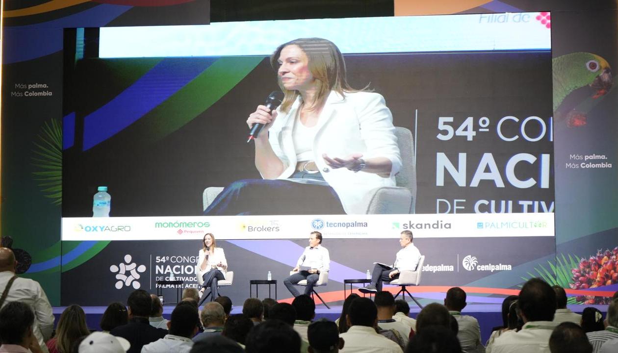 Presidenta de Amcham durante su participación en el Congreso de Fedepalma, en Barranquilla.