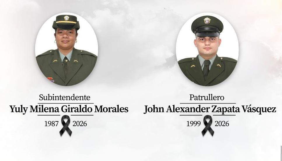 Policías asesinados en Medellín.