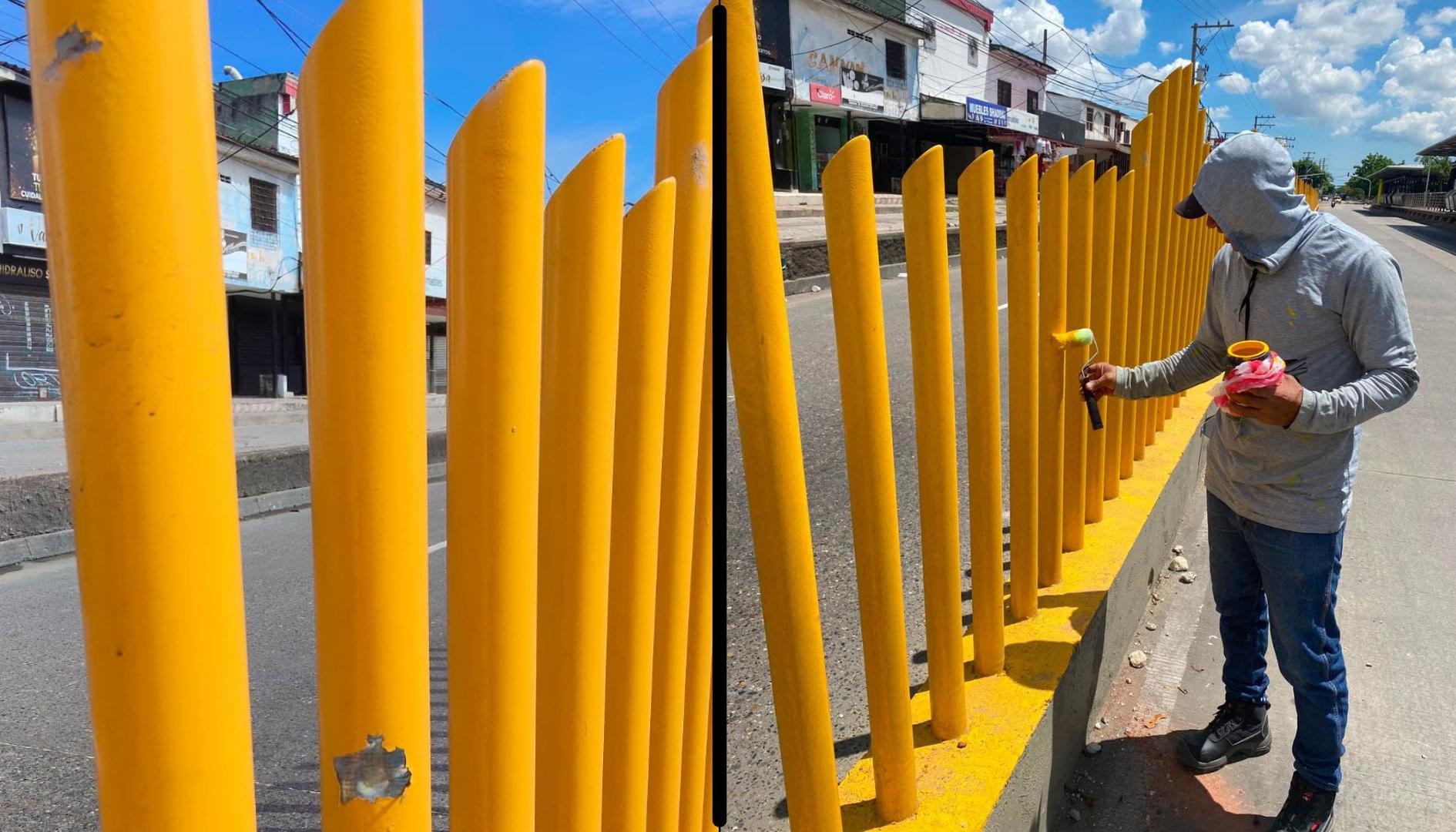 Reparaciones de los daños al cerramiento perimetral de la estación. 
