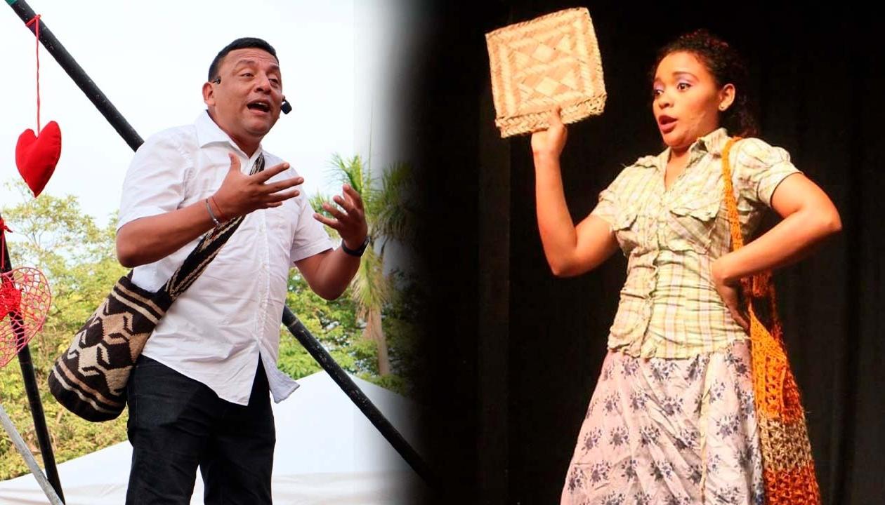 Los cuenteros Nicolás Lubo Matallana y Yina Gutiérrez.