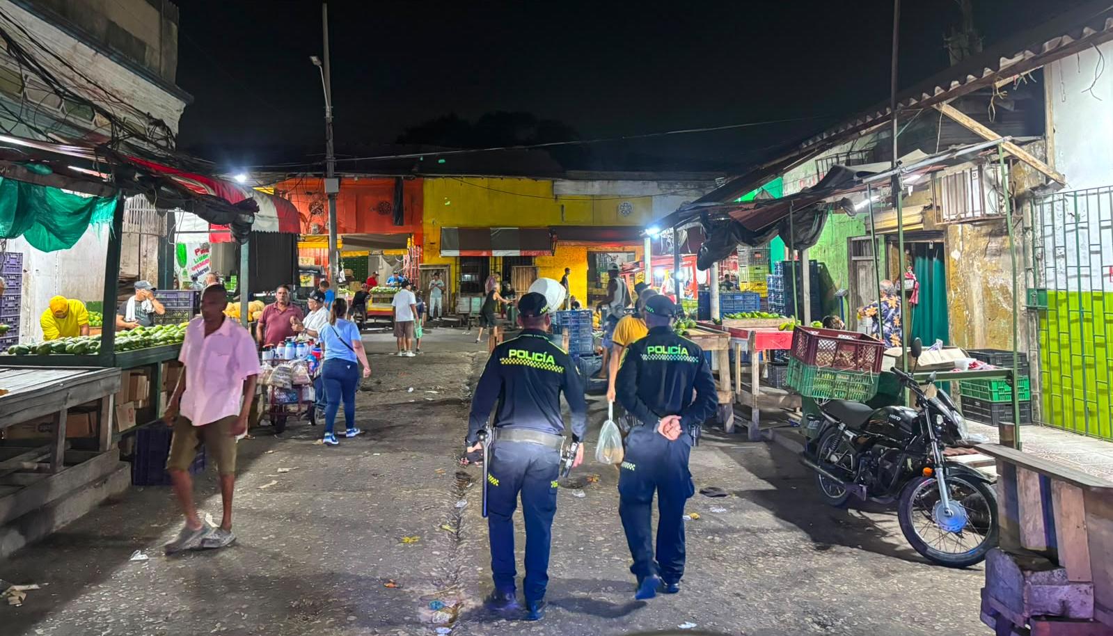 Policía en el centro de Barranquilla. 