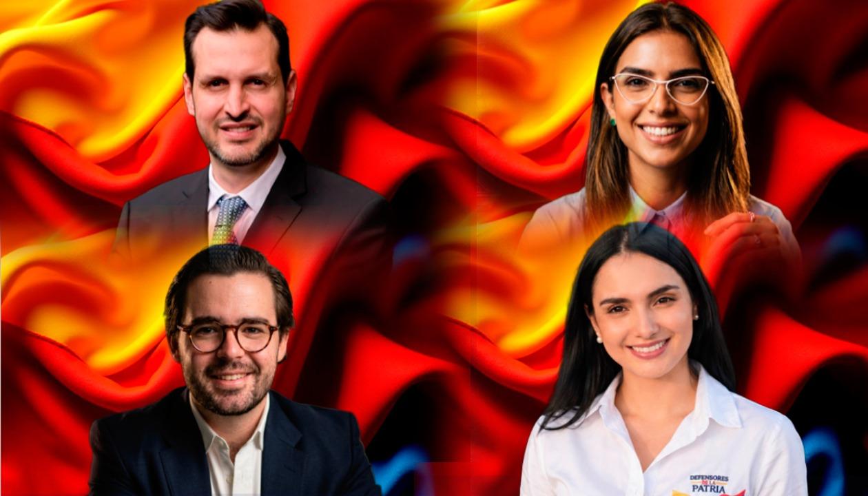 Arriba de derecha a izquierda Carlos Ríos y Valerie Lafaurie. Abajo: Nicolás Gómez y María Fernanda Sandoval.
