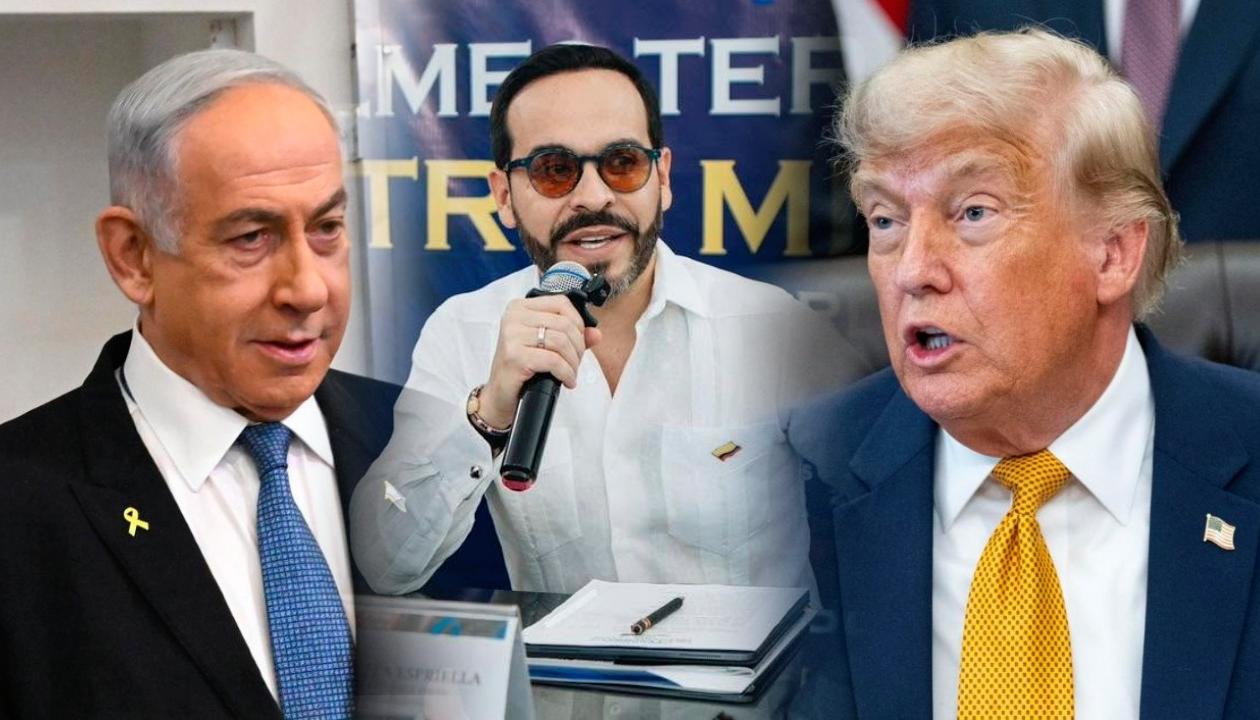 Benjamin Netanyahu, el presidente electo Abelardo De La Espriella, y Donald Trump.