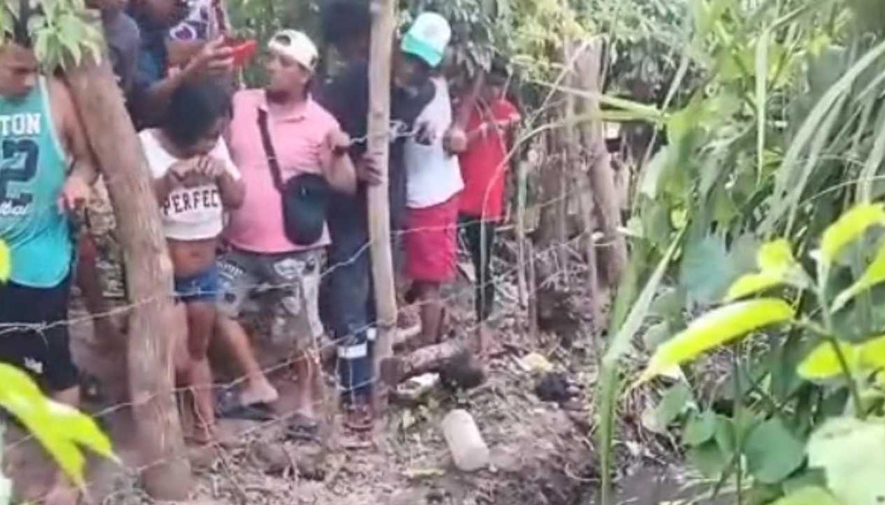 Canal de aguas residuales donde encontraron la víctima mortal.