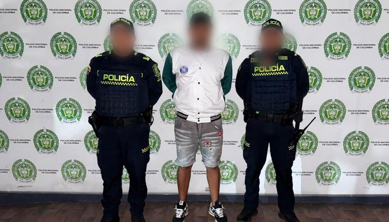 Dilan Aldemar Jiménez Navas, capturado por la Policía. 
