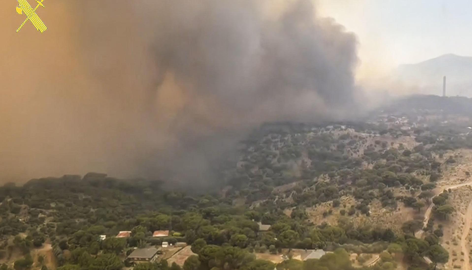Evolución del incendio en el suroeste de la Comunidad de Madrid.