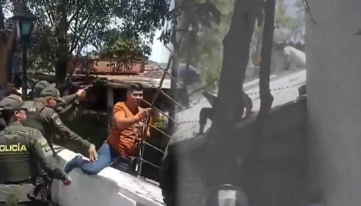 Momento en que los reclusos se fugaban. 