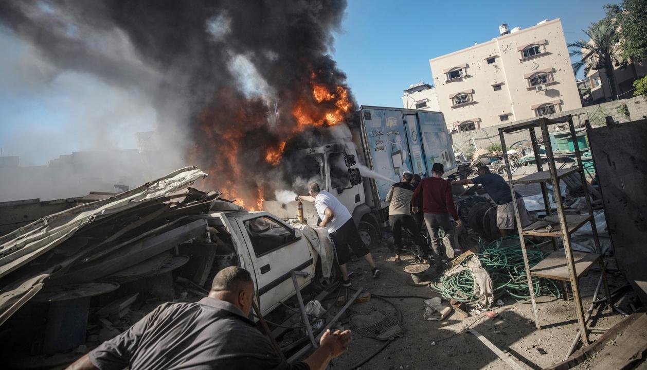 Imagen de un bombardeo.