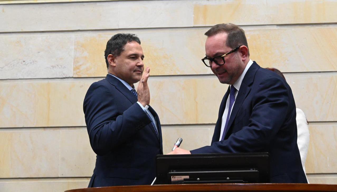 El senador Honorio Henríquez en el momento de la posesión como presidente de la corporación.