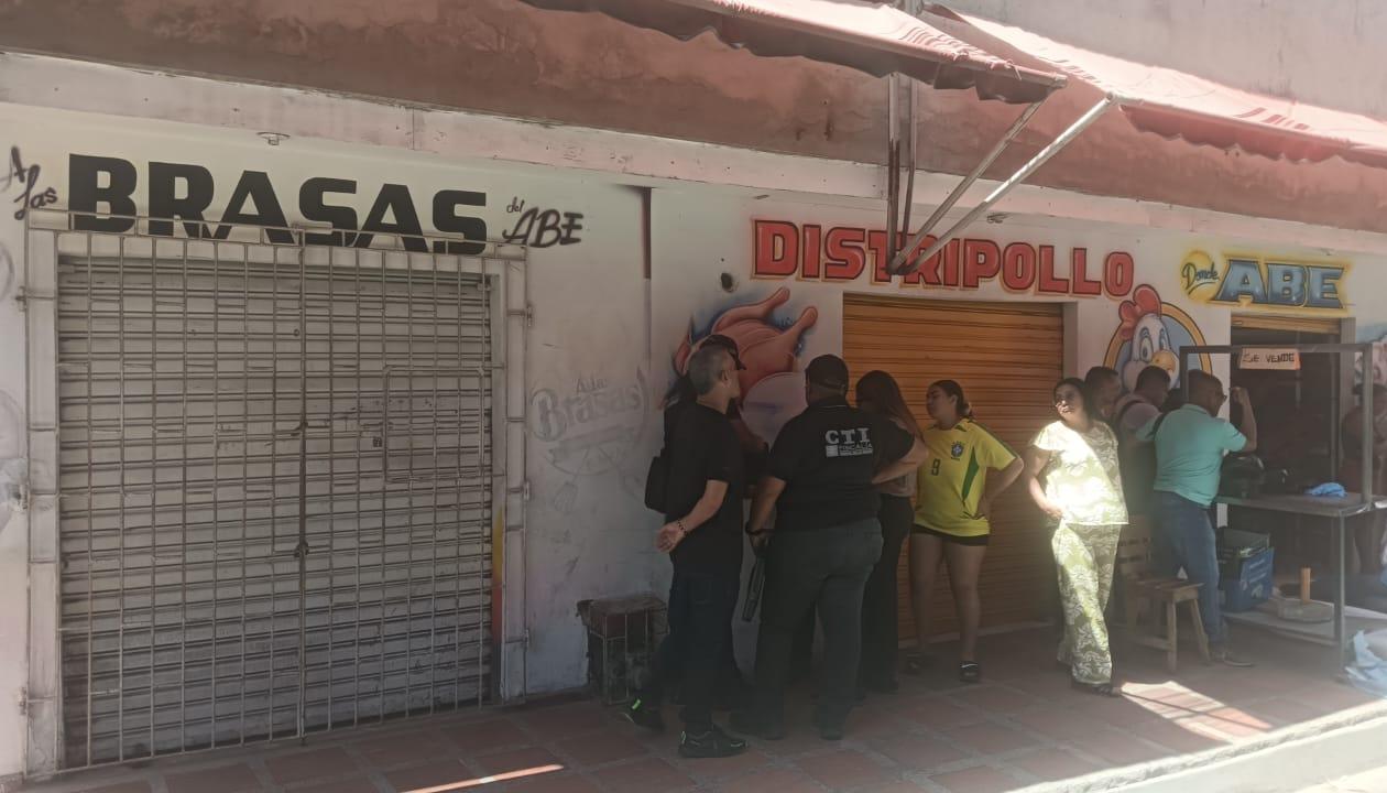 Lugar del asesinato del comerciante.