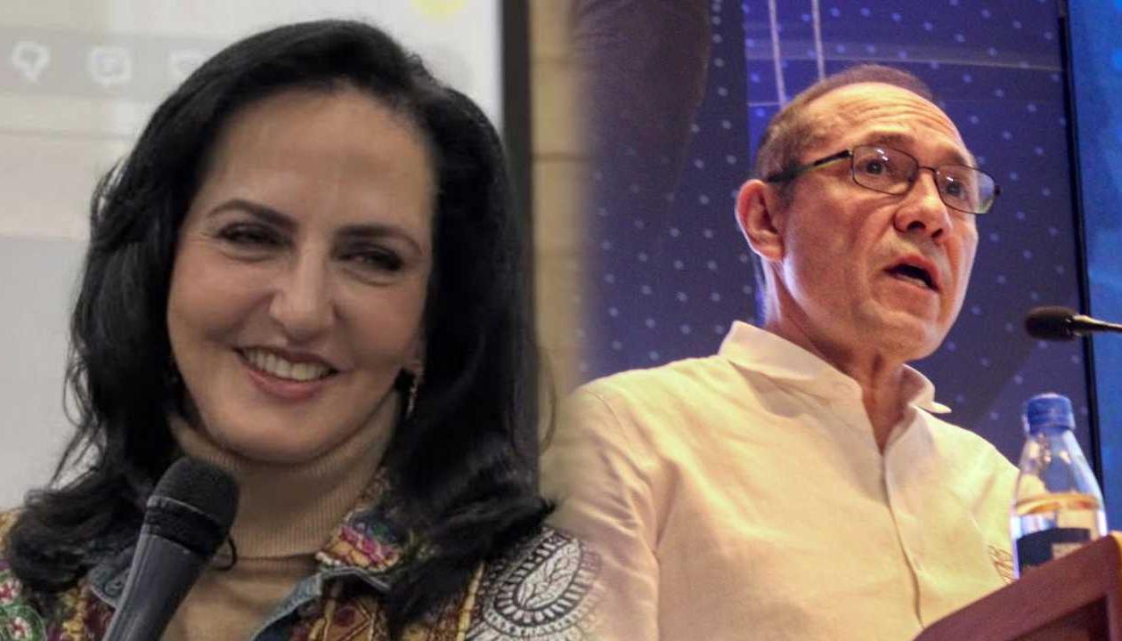 María Fernanda Cabal y el ministro de Trabajo, Antonio Sanguino.
