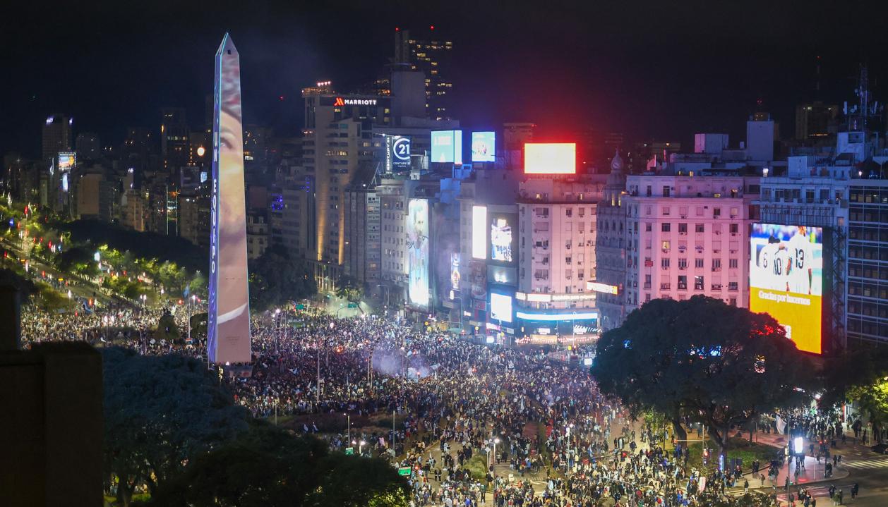 Los hinchas argentinos en Buenos Aires.