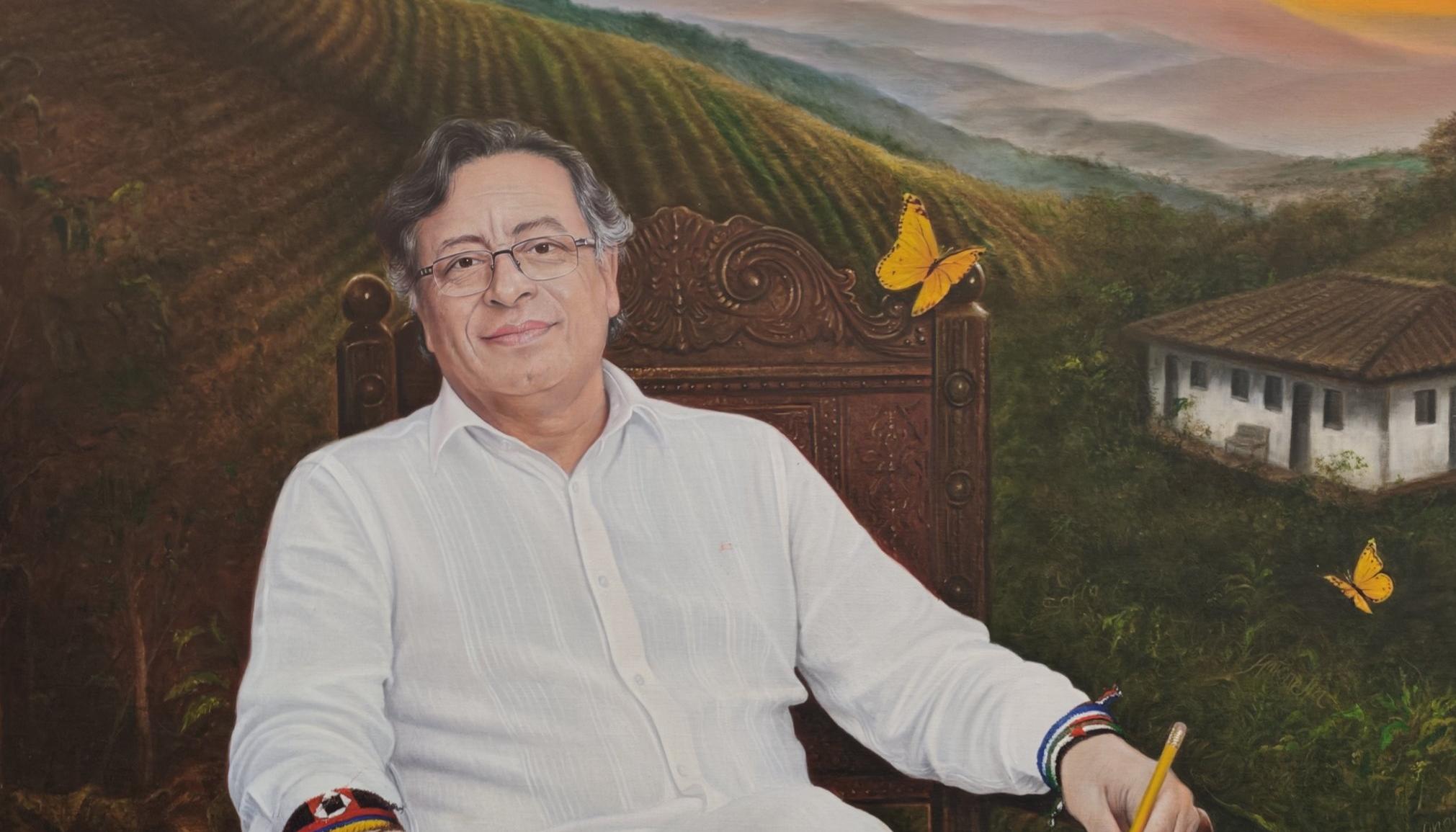Retrato del presidente Gustavo Petro para la galería de exmandatarios que está en la Casa de Nariño.
