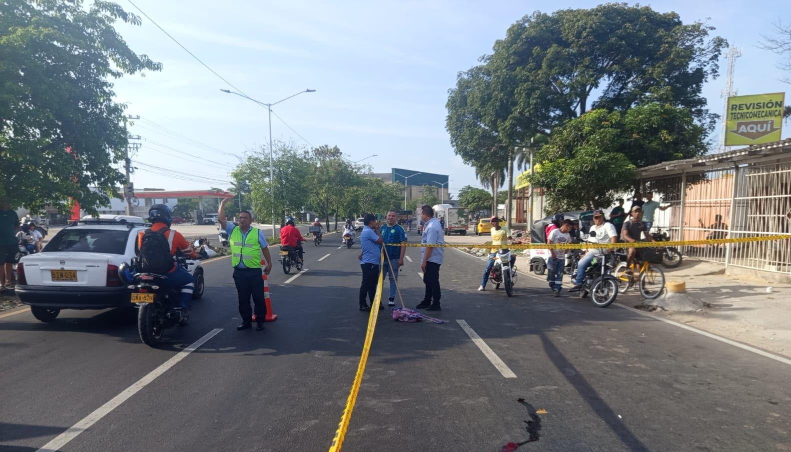 Accidente en la vía Oriental. 