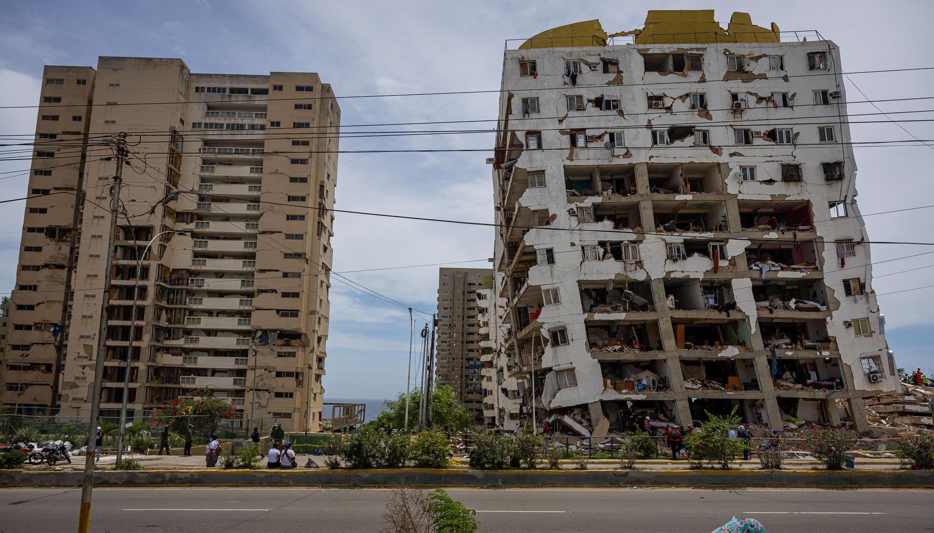 Zona afectada por terremotos el martes, en La Guaira.