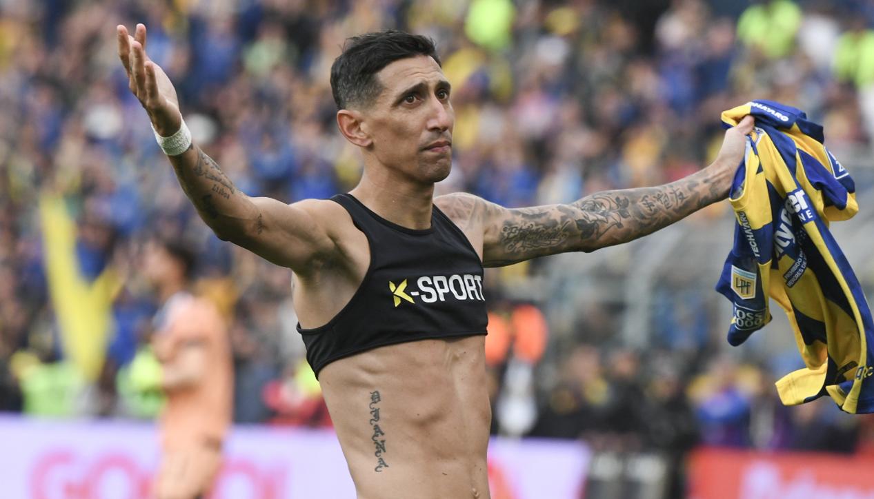 Ángel Di María, compañero de Jáminston Campaz en Rosario Central.