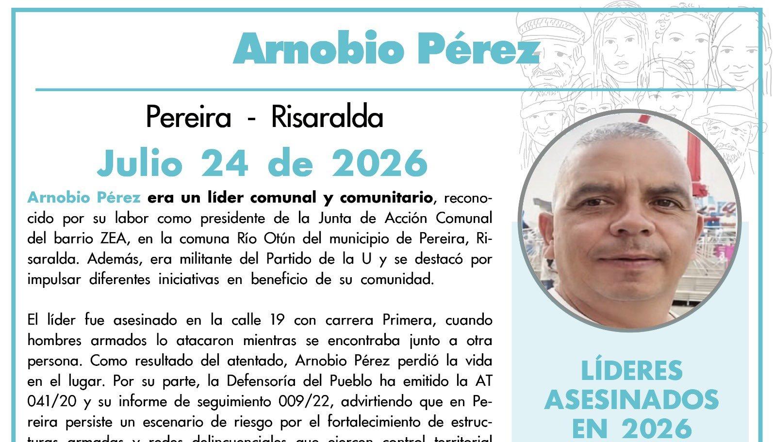 Líder comunal Arnobio Pérez.