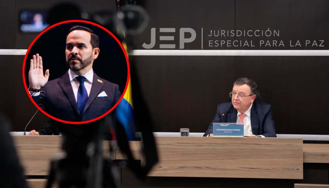 Jurisdicción Especial para la Paz y Abelardo De La Espriella (círculo). 