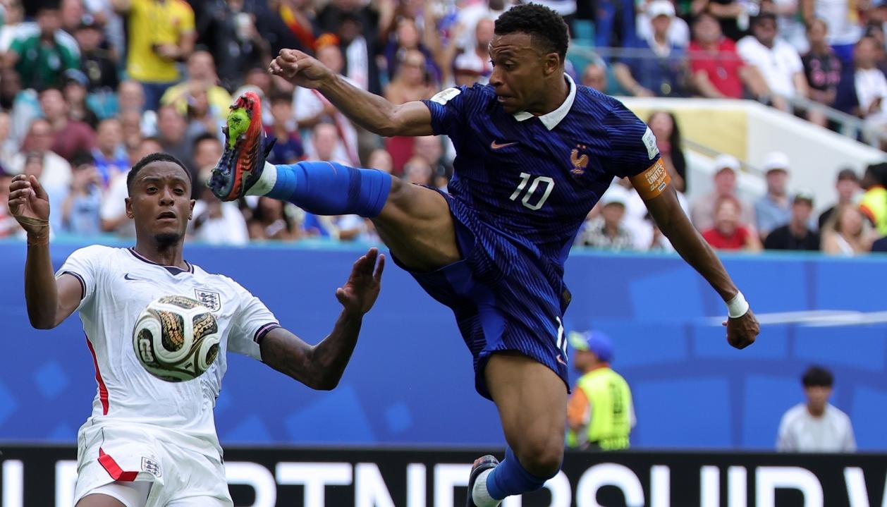 Kylian Mbappé durante el partido por el tercer lugar contra Inglaterra.