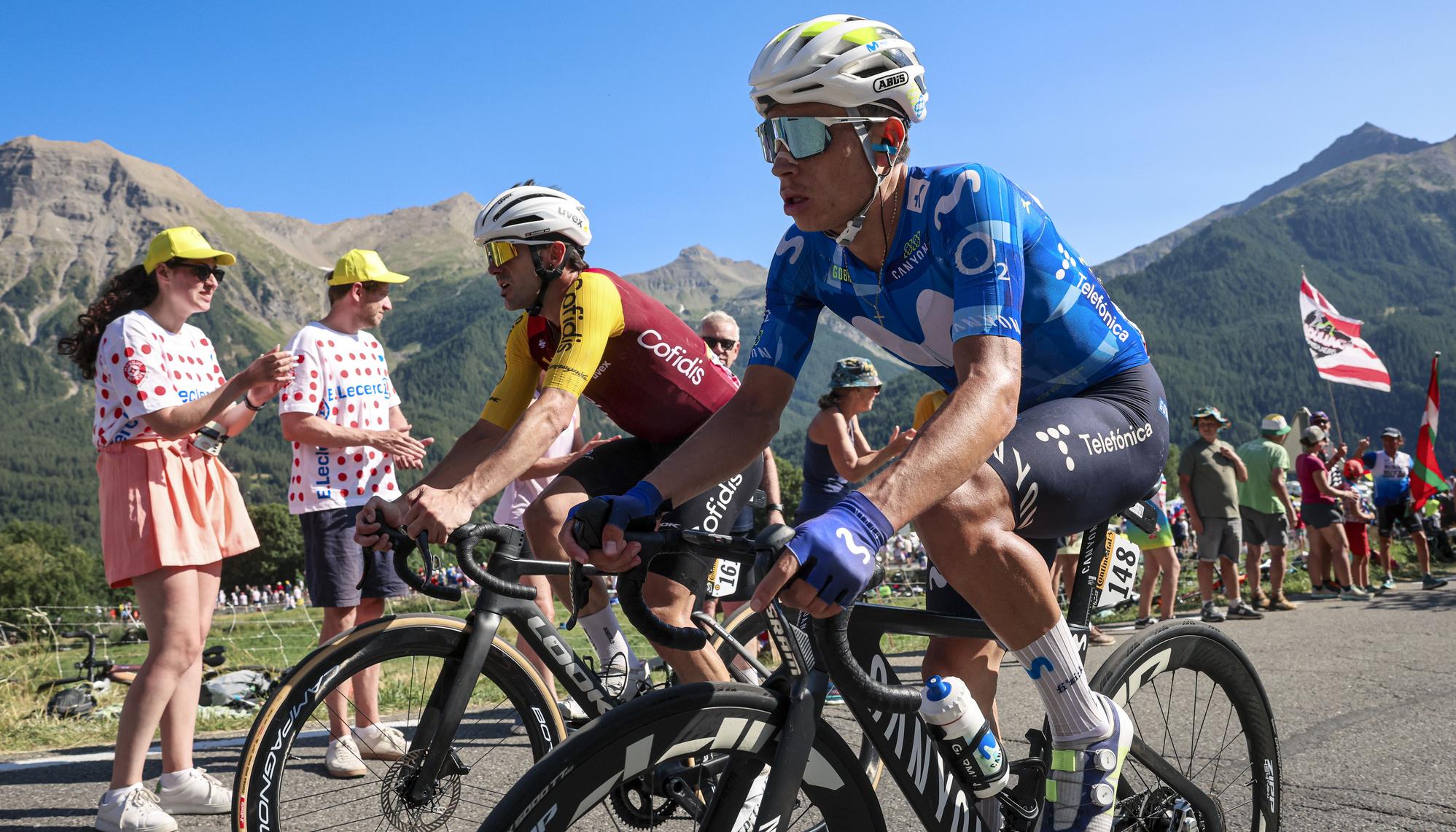 El colombiano Einer Rubio, corredor del Movistar Team.